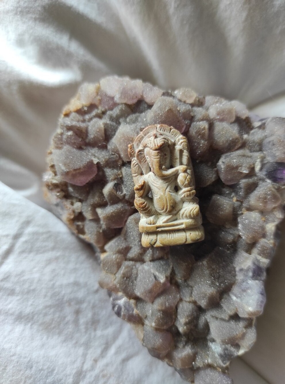 Small stone carved ganesha statue